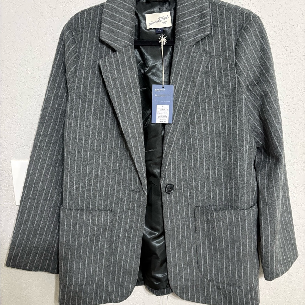Universal Thread Gray Pinstripe Blazer